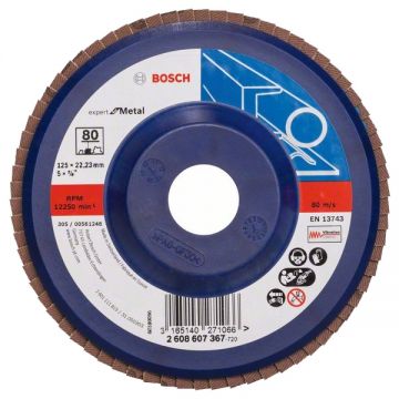 Bosch X551 - Disc lamelar profil drept 125x22.2 mm granulatie 80