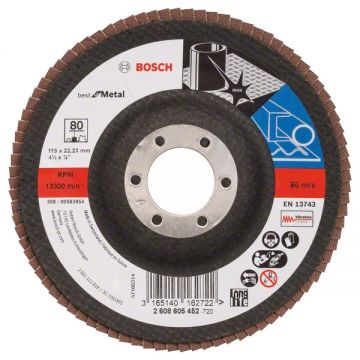 Bosch X571 - Disc lamelar profil convex 115x22.2 mm granulatie 80