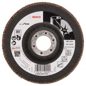 Bosch X581 - Disc lamelar profil drept 125x22.2 mm granulatie 80