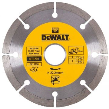 DeWalt DT3701 - Disc diamantat de taiere segmentat 115x22.2x1.75 mm taiere uscata