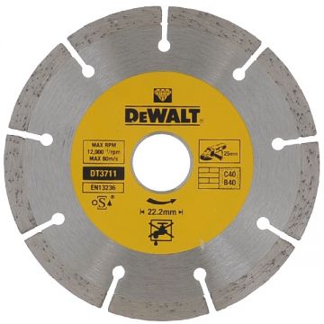 DeWalt  DT3711 - Disc diamantat de taiere segmentat 125x22.2x1.8 mm taiere uscata