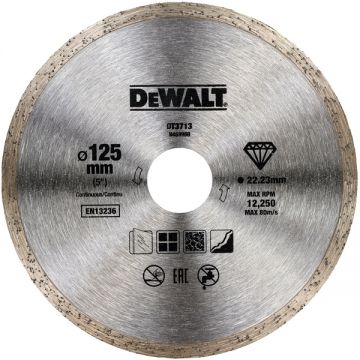 DeWalt  DT3713 - Disc diamantat de taiere continuu 125x22.2x1.6 mm taiere uscata