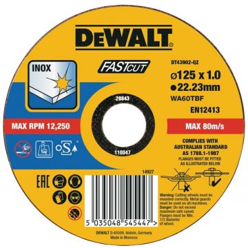 DeWalt DT43902 - Disc taiere inox 125x22.2x1 mm 1 buc