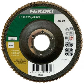 HiKOKI 4100112 - Disc lamelar profil convex 115x22.2 mm granulatie 60