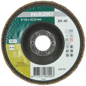 HiKOKI 4100116 - Disc lamelar profil convex 125x22.2 mm granulatie 40