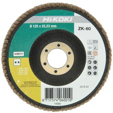 HiKOKI 4100117 - Disc lamelar profil convex 125x22.2 mm granulatie 60