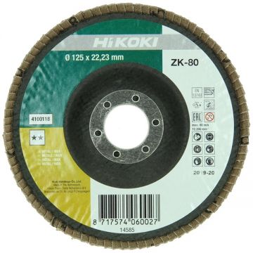 HiKOKI 4100118 - Disc lamelar profil convex 125x22.2 mm granulatie 80