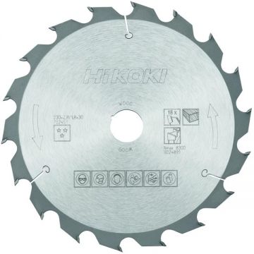 HiKOKI 752451 - Panza fierastrau circular lemn 230x30x2.8 mm 18 dinti