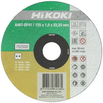 HiKOKI 752502 - Disc taiere inox 125x22.2x1 mm 1 buc