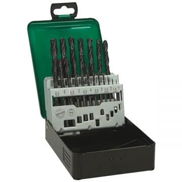 HiKOKI 780096 - Set burghie metal HSS-R 1-10 mm tija cilindrica 19 bucati