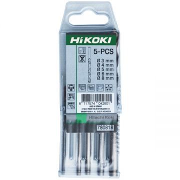 HiKOKI 780818 - Set burghie universale 3-8 mm tija cilindrica 5 bucati