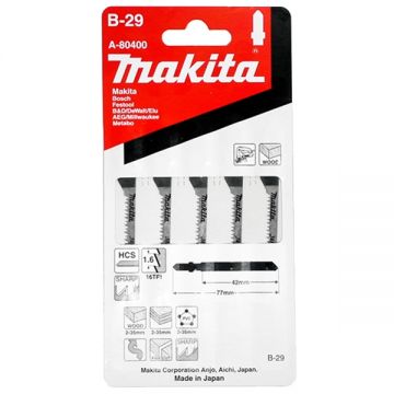 Makita B-29 - Set panze fierastrau pendular tija cu un prag de prindere (T) 42 mm lemn taiere curba fina 5 bucati