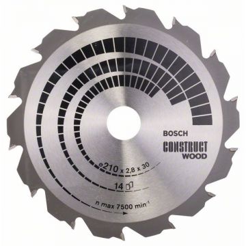 Bosch  Construct Wood - Panza fierastrau circular lemn cu cuie 210x30x2.8 mm 14 dinti