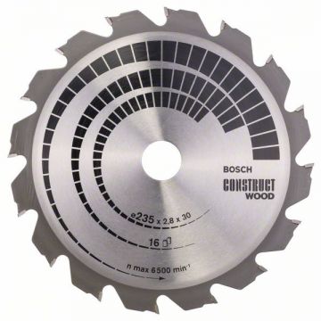 Bosch Construct Wood - Panza fierastrau circular lemn cu cuie 235x30/25x2.8 mm 16 dinti