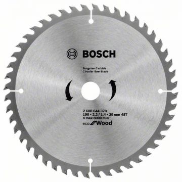 Bosch Eco for Wood - Panza fierastrau circular lemn 190x20/16x2.2 mm 48 dinti