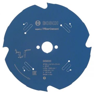 Bosch Expert for Fiber Cement - Panza fierastrau circular fibrociment 160x20x2.2 mm 4 dinti