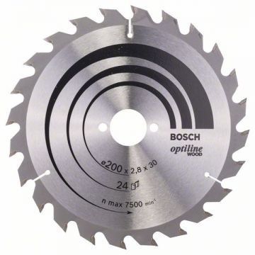 Bosch Optiline Wood - Panza fierastrau circular lemn 200x30x2.8 mm 24 dinti