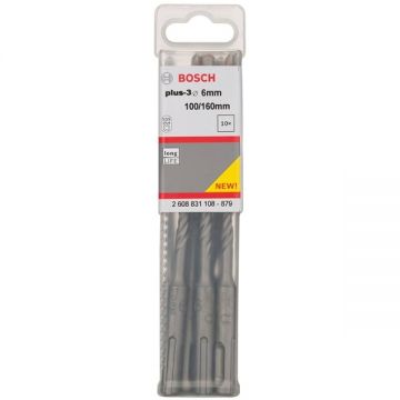 Bosch Plus-3 - Set burghie SDS-Plus 6 mm 10 bucati