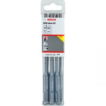 Bosch Plus-5X - Set burghie SDS-Plus 5 mm 10 bucati beton armat