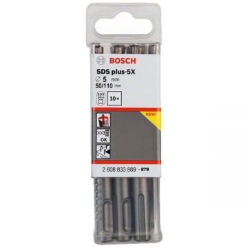 Bosch Plus-5X - Set burghie SDS-Plus 5 mm 10 bucati beton armat