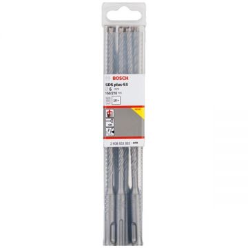 Bosch Plus-5X - Set burghie SDS-Plus 6 mm 10 bucati beton armat