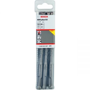 Bosch Plus-5X - Set burghie SDS-Plus 7 mm 10 bucati beton armat