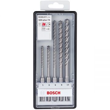 Bosch Robust Line Plus-7X - Set burghie SDS-Plus 5-10 mm 5 bucati beton armat