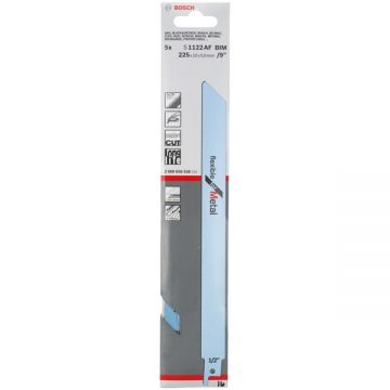 Bosch S 1122 AF - Set panze fierastrau sabie bimetal 225 mm 24 dinti/inch dantura standard 5 bucati