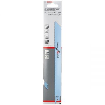 Bosch S 1122 BF - Set panze fierastrau sabie bimetal 225 mm 14 dinti/inch dantura standard 5 bucati