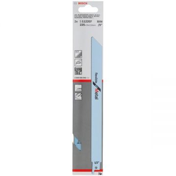 Bosch S 1122 EF - Set panze fierastrau sabie bimetal 225 mm 18 dinti/inch dantura standard 2 bucati