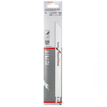 Bosch S 1122 HF - Set panze fierastrau sabie bimetal 225 mm 10 dinti/inch dantura standard 5 bucati