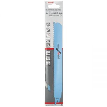 Bosch S 1126 CHF - Set panze fierastrau sabie bimetal 225 mm 8+10 dinti/inch dantura 2x2 Tooth Geometry 5 bucati