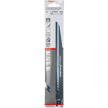 Bosch S 1130 CF - Set panze fierastrau sabie bimetal 225 mm 8+10 dinti/inch dantura 2x2 Tooth Geometry Micro Edge 5 bucati