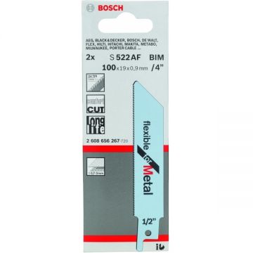 Bosch S 522 AF - Set panze fierastrau sabie bimetal 100 mm 24 dinti/inch dantura standard 2 bucati