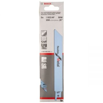 Bosch  S 922 AF - Set panze fierastrau sabie bimetal 150 mm 24 dinti/inch dantura standard 5 bucati