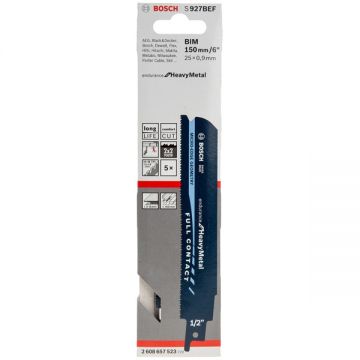 Bosch S 927 BEF - Set panze fierastrau sabie bimetal 150 mm 14+18 dinti/inch dantura 2x2 Tooth Geometry Micro Edge 5 bucati