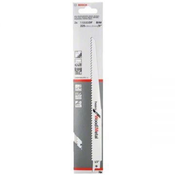 Bosch S1111DF - Set panze fierastrau sabie bimetal 225 mm 6 dinti/inch dantura standard 2 bucati