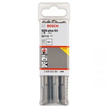 Bosch SDS-Plus-5X - Set burghie SDS-Plus 6 mm 10 bucati beton armat