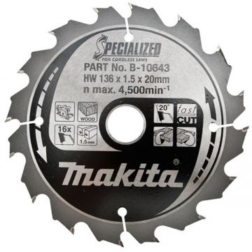 Makita SPECIALIZED - Panza fierastrau circular lemn 136x20x1.5 mm 16 dinti