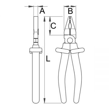 Unior 420/1VDEDP - Cleste combinat 180 mm izolatie 1000 V