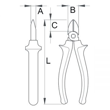 Unior 461/1BI - Cleste cu tais lateral 140 mm