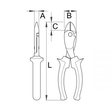 Unior 466/1BI - Cleste cu tais lateral 160 mm