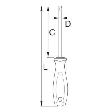 Unior 602TBI - Surubelnita cu varf plat 0.4x2.5x75 mm crom vanadiu molibden