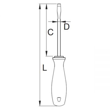 Unior 605CR - Surubelnita cu varf plat 0.4x2.5x75 mm