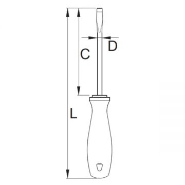 Unior 605NI - Surubelnita cu varf plat 0.8x4x100 mm