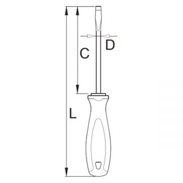 Unior 605TBI - Surubelnita cu varf plat 0.4x2.5x75 mm crom vanadiu