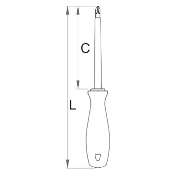 Unior 623VDE - Surubelnita PZ0 60 mm crom vanadiu molibden izolatie 1000 V