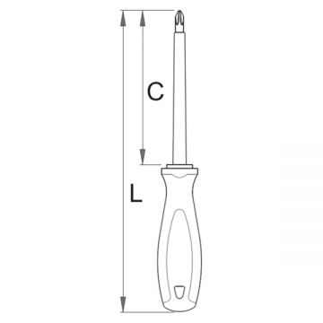 Unior 623VDETBI - Surubelnita PZ0 60 mm crom vanadiu molibden izolatie 1000 V