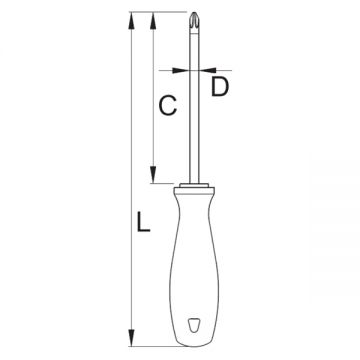 Unior 625CR - Surubelnita PZ0 60 mm crom vanadiu molibden