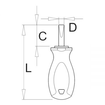 Unior 627TBI - Surubelnita cu varf plat 0.6x3.5x25 mm